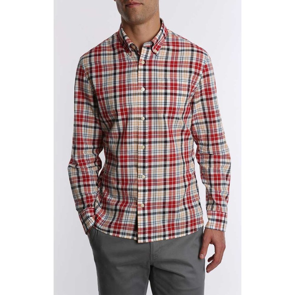 NWT Mens Size 3XL Jachs New York Madras Plaid Button Front Shirt Top